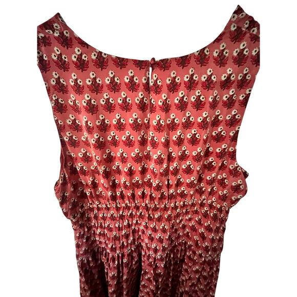 JCrew NWT Red Floral Smocked Waist Maxi Dress – Size XL - Picture 6 of 8